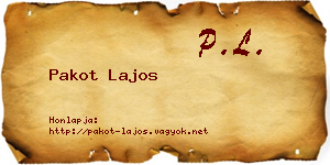 Pakot Lajos névjegykártya